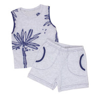 CONJUNTO PARA BEBÊ REGATA E SHORTS COQUEIRO MESCLA