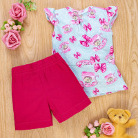 CONJUNTO CURTO PARA BEBÊ COM LACINHO RANDA MUNDU AZUL