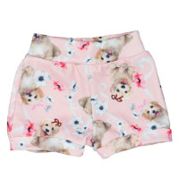 CONJUNTO CURTO PARA BEBÊ COM SHORTS ESTAMPADO RANDA MUNDU BRANCO