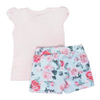 CONJUNTO CURTO PARA BEBÊ SHORTS SAIA RANDA MUNDU ROSA