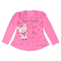 BLUSA MANGA LONGA INFANTIL ESTAMPADINHA RAPOSA BABY ROSA