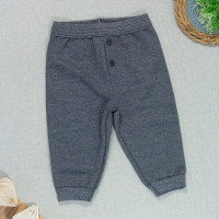 Calça para Bebê de Moletom Moline Chumbo Básica até 12 Meses