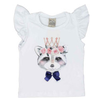 CONJUNTO INFANTIL DE MENINA CURTO COM BABADINHO RANDA MUNDU BRANCO