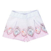 CONJUNTO INFANTIL DE MENINA CURTO COM BABADINHO RANDA MUNDU CREME