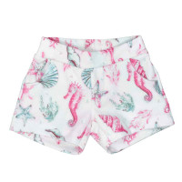 CONJUNTO CURTO BLUSA E SHORT ESTAMPADINHO INFANTIL CREME