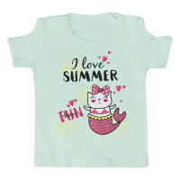 BLUSA INFANTIL EM MALHA ESTAMPADA SUMMER VERDE CLARO