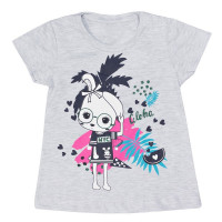CONJUNTO CURTO BLUSA E SHORT SAIA INFANTIL ESTAMPADO ALOHA GELO