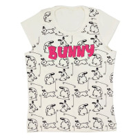 CONJUNTO CURTO BLUSA E SHORTS INFANTIL ESTAMPADO BUNNY CREME
