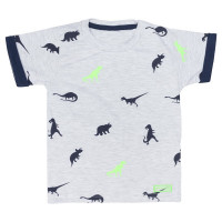 CAMISETA INFANTIL EM MALHA ESTAMPADA DINOSSAURO GELO
