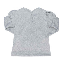 BLUSA MANGA LONGA PARA BEBÊ APLIQUE EM PÉROLAS E FLORZINHA MESCLA
