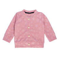 CONJUNTO CASACO E LEGGING PARA BEBÊ ESTAMPADINHA E APLIQUE PÉROLAS ROSA