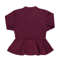 CONJUNTO CASACO JACQUARD E LEGGING PARA BEBÊ ESTAMPADINHO CORAÇÕES MARSALA