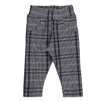 CALÇA LEGGING JACQUARD PARA BEBÊ MENINA XADREZ PRETO