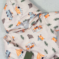 CONJUNTO PARA BEBÊ SOFT COM CAPUZ ESTAMPADO CAMPING VERDE