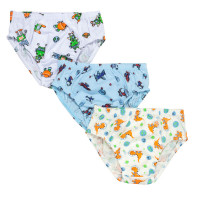 Kit Cueca 3 Peças Em Algodão Estampadinho Cores Sortidas