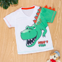 Camiseta Infantil 1 Ao 3 Dinossauro Interativo Branco