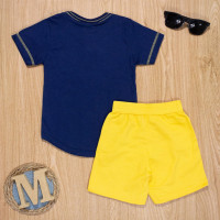 CONJUNTO INFANTIL 1 AO 3 CAMISETA RAGLAN E SHORTS FUN TIME AMARELO
