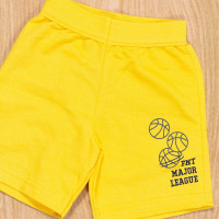 CONJUNTO INFANTIL 1 AO 3 CAMISETA RAGLAN E SHORTS FUN TIME AMARELO