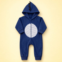 Macacão Infantil Menino em Soft Quentinho com Zíper Fácil Azul Marinho 