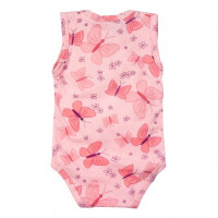 BODY PARA BEBÊ REGATA MALHA ESTAMPADINHA ROSA CLARO