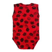 BODY PARA BEBÊ REGATA MALHA ESTAMPADINHA VERMELHO