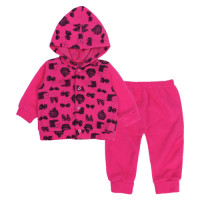 CONJUNTO LONGO EM SOFT QUENTINHO PARA BEBÊ ESTAMPA MODA PINK
