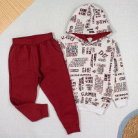 CONJUNTO INFANTIL 4 AO 8 MOLETOM COM CAPUZ GAME CINZA