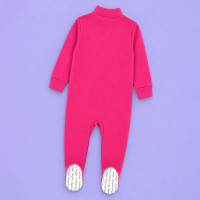 Macacão Infantil Térmico Brilha no Escuro Zíper Pé Antiderrapante Pink de 12 a 24 Meses