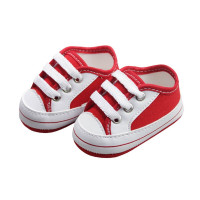 TÊNIS COM CADARÇO PARA BEBÊ VERMELHO E DETALHES BRANCO SOFFETE