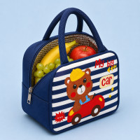 Lancheira Bolsa Térmica Azul Marinho Urso Conserva Quente e Frio Para Bebês e Crianças
