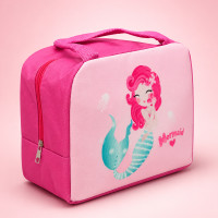 Lancheira Bolsa Térmica Pink Sereia Conserva Quente e Frio Para Bebês e Crianças