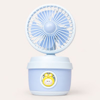 Ventilador Umidificador Portátil Recarregável 3 em 1 Spray Água e Luz Azul