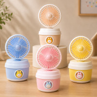 Ventilador Umidificador Portátil Recarregável 3 em 1 Spray Água e Luz Rosa