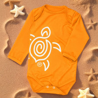 Body Bebê UV50+ Manga Longa Proteção Solar Laranja - 0 a 1 Ano