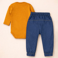 Conjunto 2 Peças Look Para Passeio Com Bebê Conforto Até 12 Meses Caramelo