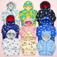 Jaqueta de Inverno Puffer Forrada Com Capuz Cachorro Cinza Para Bebês Até 3 anos