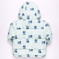 Jaqueta de Inverno Puffer Forrada Com Capuz Cachorro Cinza Para Bebês Até 3 anos