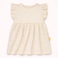 Vestido de Calor Estampado Flor Bege Para Bebês Até 12 meses