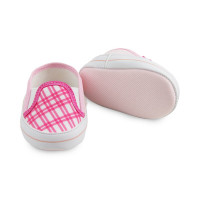 TÊNIS COM ELÁSTICO PARA BEBÊ SOFFETE XADREZ ROSA