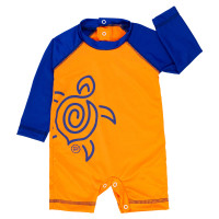 Macacão Para Praia com Proteção UV50+ Laranja Para Bebê