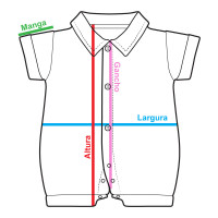Macacão Camisa Ecolinho Curto Off White Elegance para Bebês
