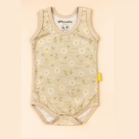 Body Regata Para Bebê Malha Macelin Fresquinha Flores