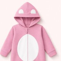 Macacão Infantil Menina em Soft Quentinho com Zíper Fácil Rosa