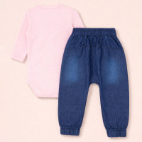 Conjunto 2 Peças Look Para Passeio Com Bebê Conforto Até 12 Meses Rosa Claro 