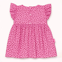 Vestido de Calor Estampado Oncinha Rosa Para Bebês Até 12 meses