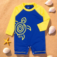Macacão Para Praia com Proteção UV50+ Royal-Amarelo Para Bebê