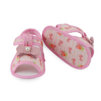SANDÁLIA DE BEBÊ LACINHOS ROSA E PEDRARIA