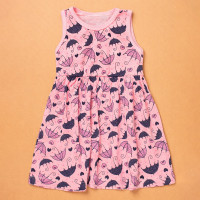 Vestido Infantil de Malha Rosa Estampas Sortidas - Conforto e Frescor para o Dia a Dia