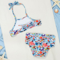 Biquíni Infantil Estampadinho Azul Claro Praia e Piscinas