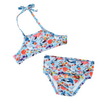 Biquíni Infantil Estampadinho Azul Claro Praia e Piscinas